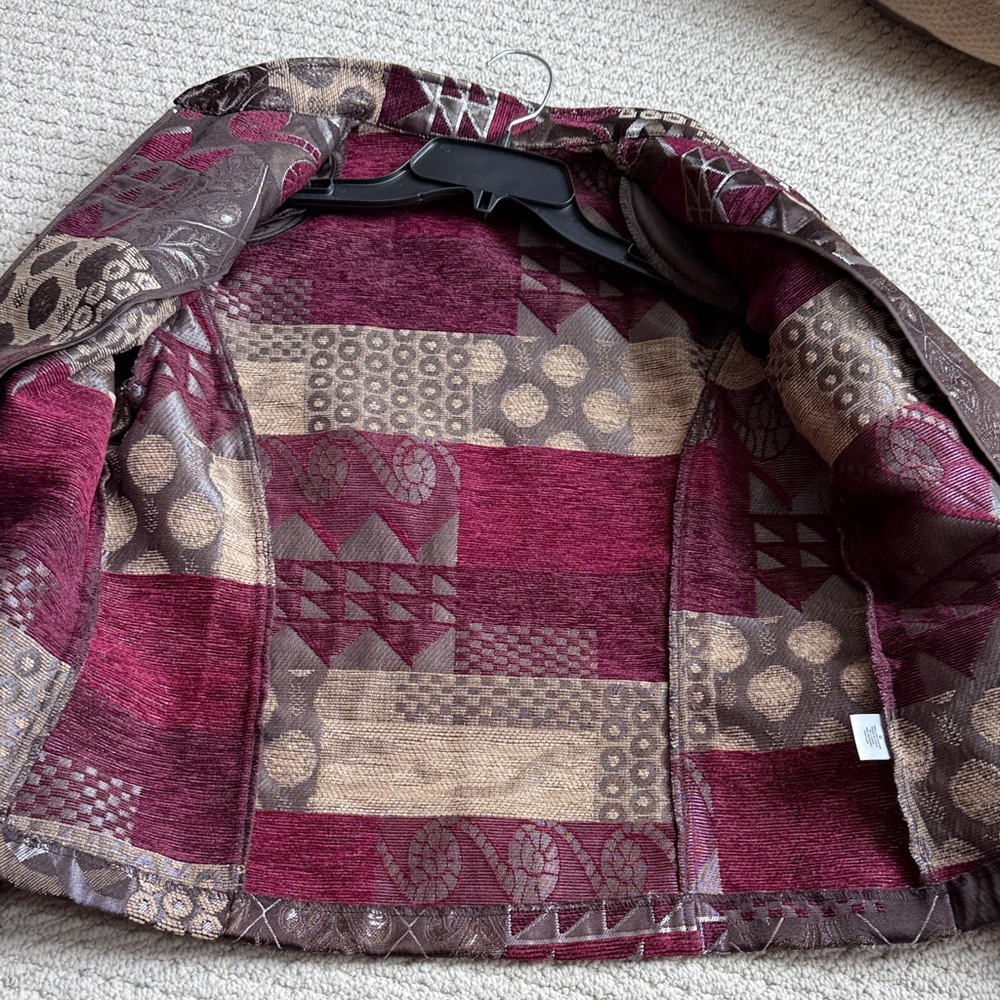 Dressbarn Multicolor Patchwork Tapestry Blazer - image 5
